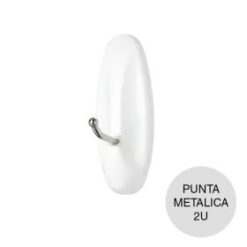 Gancho mediano autoadhesivo Command punta metalica blanco blister x 2u