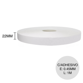 Canto ABS c/adhesivo blanco rollo x 0.45mm x 22mm x 1m