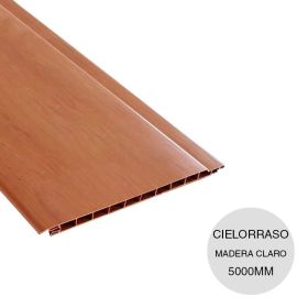 Cielorraso y revestimiento PVC simil madera claro 10mm x 200mm x 5000mm