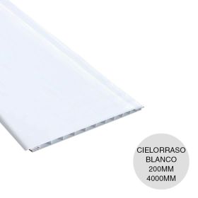 Cielorraso y revestimiento PVC blanco 10mm x 200mm x 4000mm