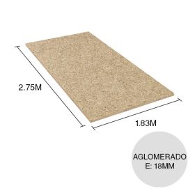 Tablero aglomerado 18mm x 1.83m x 2.75m