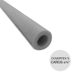Tubo aislante termico espuma polietileno Covertex S gris sin cobertura 10mm caños agua interiores ø 3/4" tubo ø 27mm x 2m