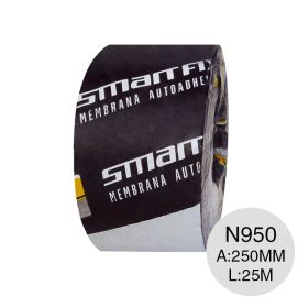 Membrana asfaltica uniones reparaciones Smartfix N 950 aluminio reforzado resistencia media rollo x 0.95mm x 250mm x 25m