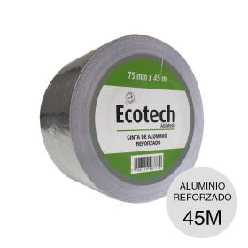 Cinta autoadhesiva Ecotech Aluminio Reforzado union colocacion aislantes rollo x 75mm x 45m