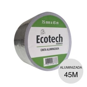 Cinta autoadhesiva Ecotech Aluminizada union colocacion aislantes rollo x 75mm x 45m