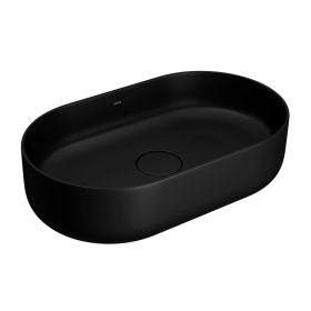 Bacha apoyo oval Slim Deca porcelana negro mate 135mm x 295mm x 500mm