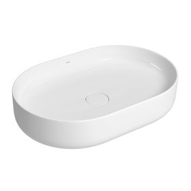 Bacha apoyo oval Slim Deca porcelana blanco brillante 135mm x 400mm x 600mm