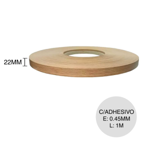 Canto ABS c/adhesivo gaudi rollo x 0.45mm x 22mm x 1m