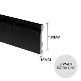 Zocalo EPS Extra Line negro mate 15mm x 100mm x 2.5m