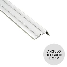 Perfil angulo irregular aluminio piso cromo mate 8.5mm x 25mm x 2.5m