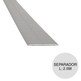 Perfil separador aluminio piso plomo mate 1.4mm x 39mm x 2.5m