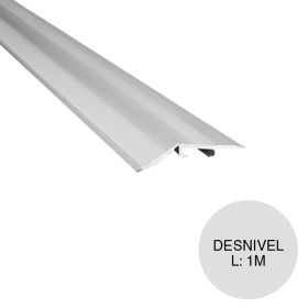 Perfil desnivel quick-fix aluminio piso cromo mate 10mm x 40mm x 1m
