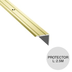 Protector nariz escalon euro aluminio oro brillante 20mm x 25mm x 2.5m