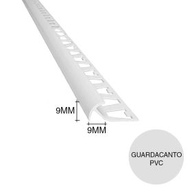 Perfil guardacanto PVC pared premium blanco 9mm x 9mm x 2.5m