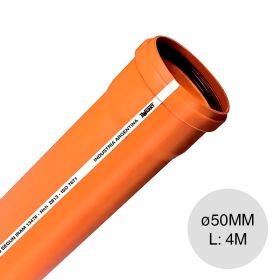 Caño tubo desagüe cloacal pluvial polipropileno union O-ring ø 50mm x 4m