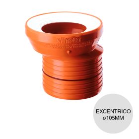 Adaptador excentrico inodoro desagüe cloacal polipropileno acanalado ø 105mm