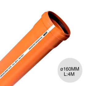 Caño tubo desagüe cloacal pluvial polipropileno union O-ring ø 160mm x 4m