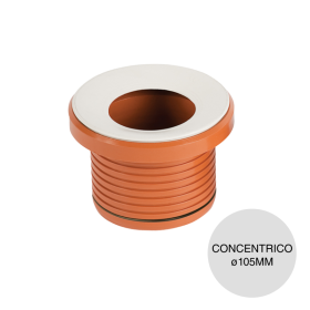 Adaptador Concentrico inodoro desagüe cloacal pluvial acanalado polipropileno ø105mm