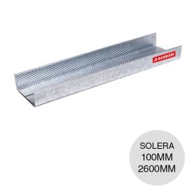 Perfil construccion seco solera 100 galvanizado moleteado 0.52mm x 100mm x 2600mm