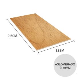 Tablero aglomerado enchapado Cedro 19mm x 1.83m x 2.60m