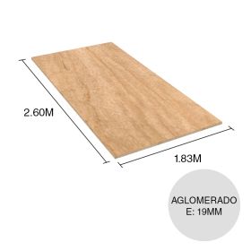 Tablero Aglomerado enchapado Guatambu 19mm x 1.83m x 2.60m