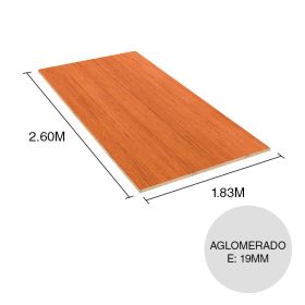 Tablero aglomerado enchapado Jequetiva 19mm x 1.83m x 2.60m