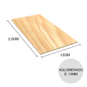 Tablero aglomerado enchapado Pino 13mm x 1.83m x 2.60m