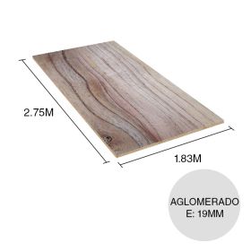 Tablero aglomerado enchapado Paraiso 19mm x 1.83m x 2.75m