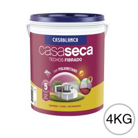 Membrana liquida impermeabilizante acrilica techos Casaseca fibrado blanco semimate balde x 4kg