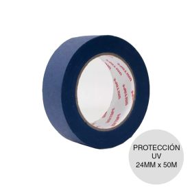Cinta de enmascarar azul c/proteccion UV rollo x 24mm x 50m