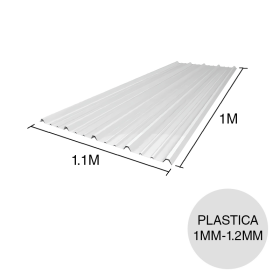 Chapa trapezoidal T101 plastica super reforzada blanca 1m x 1.1m x 1mm-1.2mm
