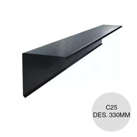 Babeta lateral esquinero negro C25 Des. 330mm x 2.44m