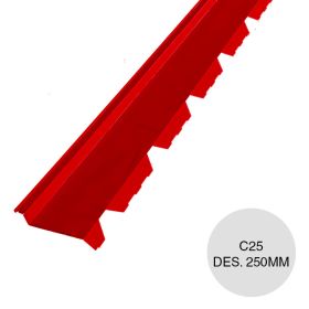 Babeta amure trapezoidal T101 rojo C25 Des. Des. 250mm x 2.44m