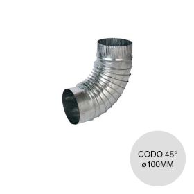 Codo 45° redondo soldado chapa galvanizada ø 100mm