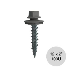 Tornillo autoperforante punta mecha 12 x 2" gris bolsa x 100u