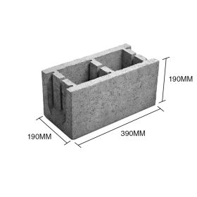 Bloque P20 U encadenado/dintel hormigon 190mm x 190mm x 390mm