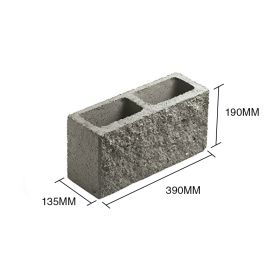Bloque P13 hormigon simil piedra 135mm x 190mm x 390mm
