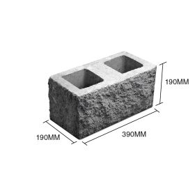 Bloque P20 esquinero hormigon simil piedra 190mm x 190mm x 390mm