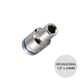 Bocallave hexagonal encastre 1/2” acero cromado 24mm