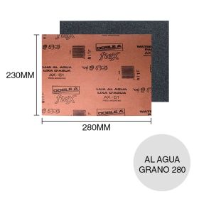 Lija al agua AX51 grano 280 hoja 230mm x 280mm