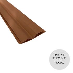 Perfil cielorraso ecoPVC H union angulo flexible nogal 6000mm