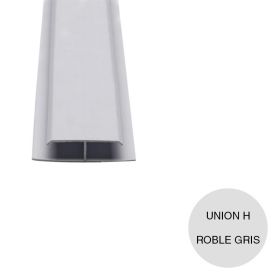 Perfil cielorraso ecoPVC H union roble gris 6000mm