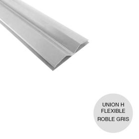 Perfil cielorraso ecoPVC H union angulo flexible roble gris 6000mm