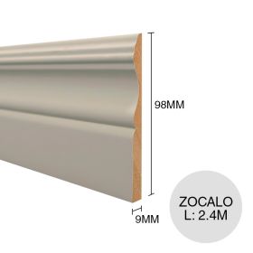 Zocalo MDF BA5722 prepintado blanco laqueado 9mm x 79mm x 2.44m