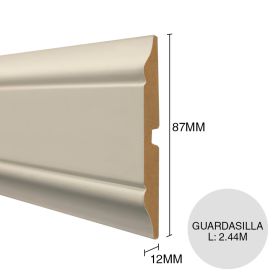 Guardasilla MDF CH2220 prepintado blanco laqueado 12mm x 87mm x 2.44m