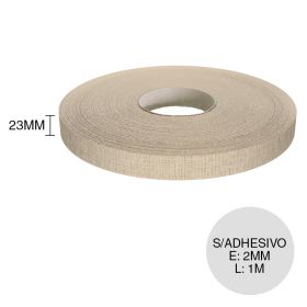 Canto ABS s/adhesivo F416 ST10 textil beige rollo x 2mm x 23mm x 1m