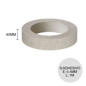 Canto ABS s/adhesivo F417 ST10 textil gris rollo x 0.4mm x 40mm x 1m