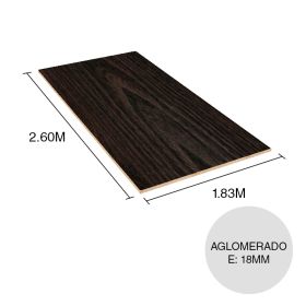 Tablero melamina aglomerado H1199 ST12 roble termo negro 18mm x 1.83m x 2.60m