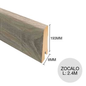 Zocalo piso flotante MDF L386 prepintado roble bardolino gris 8mm x 193mm x 2.4m