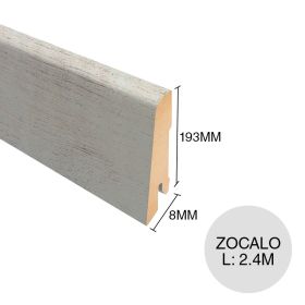 Zocalo piso flotante MDF L541 prepintado roble villanger 8mm x 193mm x 2.4m